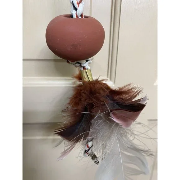 Costa Rica Ceramic Mask Feathers Boruca Style Signed By Artist Arroyabe Suraj - Picture 3 of 11